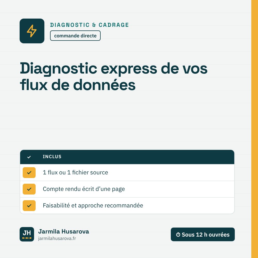 Diagnostic express de vos flux de données — Jarmila Husarova