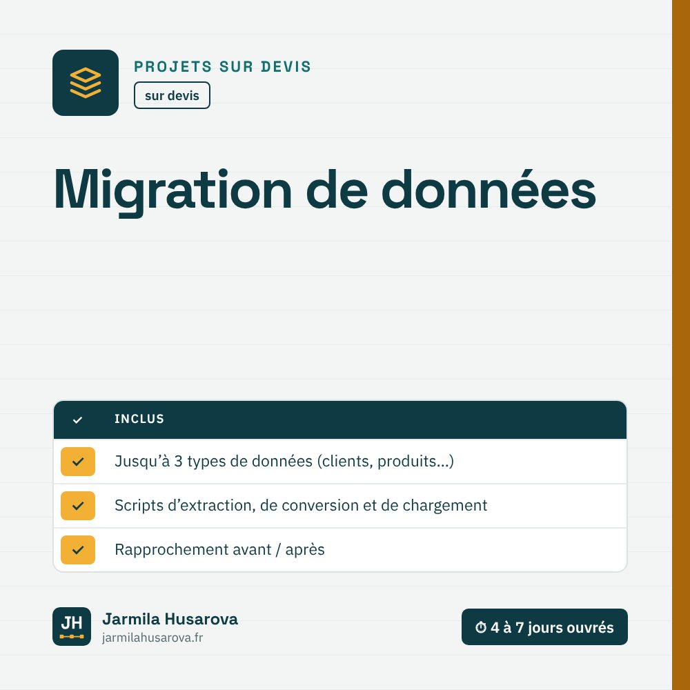 Migration de données — Jarmila Husarova