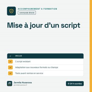 Mise à jour d’un script — Jarmila Husarova