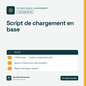 Script de chargement en base — Jarmila Husarova